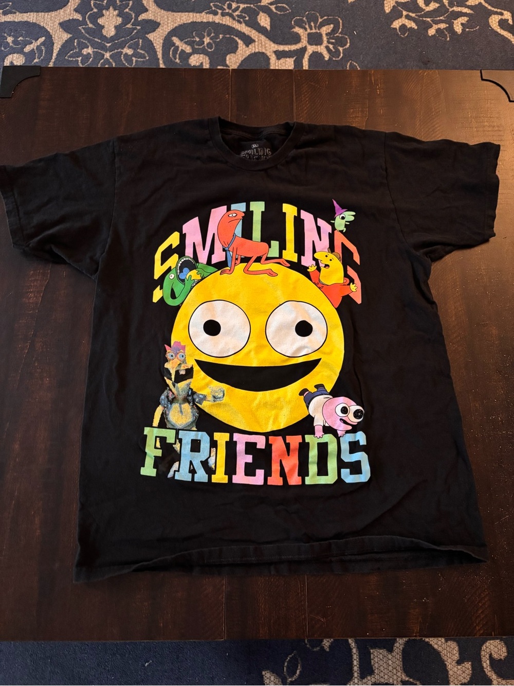 Hot Topic Black Short Sleeve 'Smiling Friends' Graphic Tee